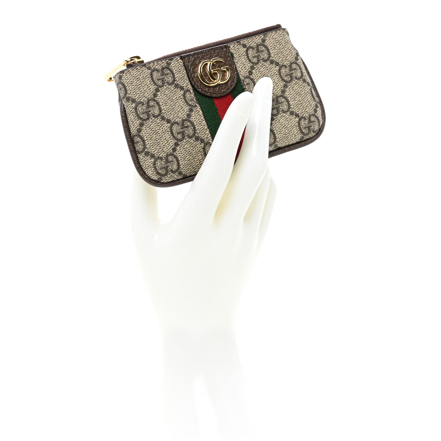 Gucci GG Supreme Monogram Web Ophidia Key Case Beige New Acero 2 of 9