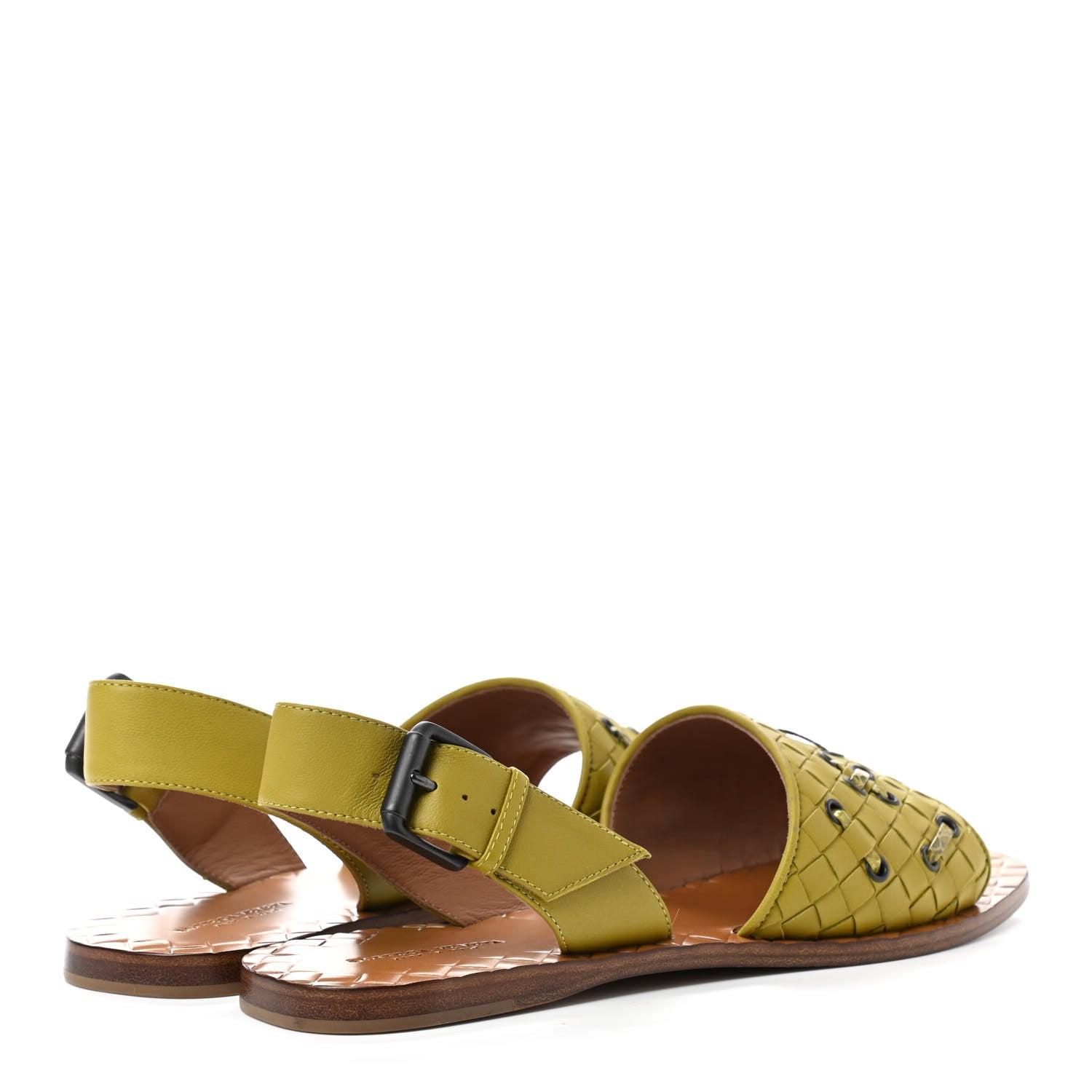 Bottega Veneta Nappa Ayers Intrecciato Flat Sandals 38 Chamomile 4 of 7