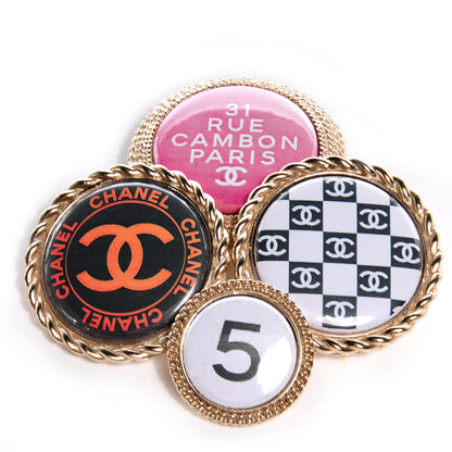 Chanel Gold Logo Button Brooch 1 of 5