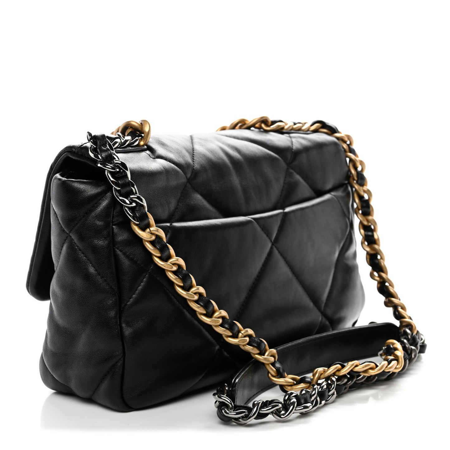 Lambskin Quilted Medium Chanel 19 Flap Black