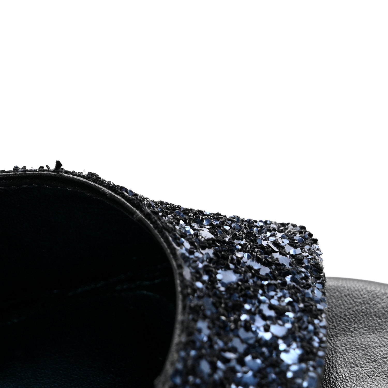 Jimmy Choo Coarse Glitter Falcon 100 Sandals 38.5 Navy Mix 9 of 10