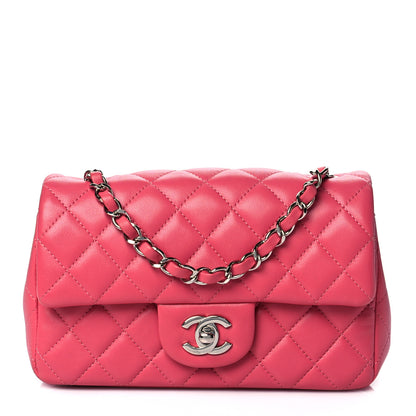 Chanel Lambskin Quilted Mini Rectangular Flap Pink 1 of 9