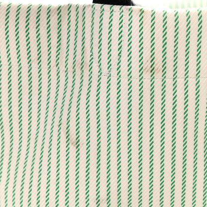 Celine Cotton Canvas Striped Medium Phantom Luggage White Green 12 of 12