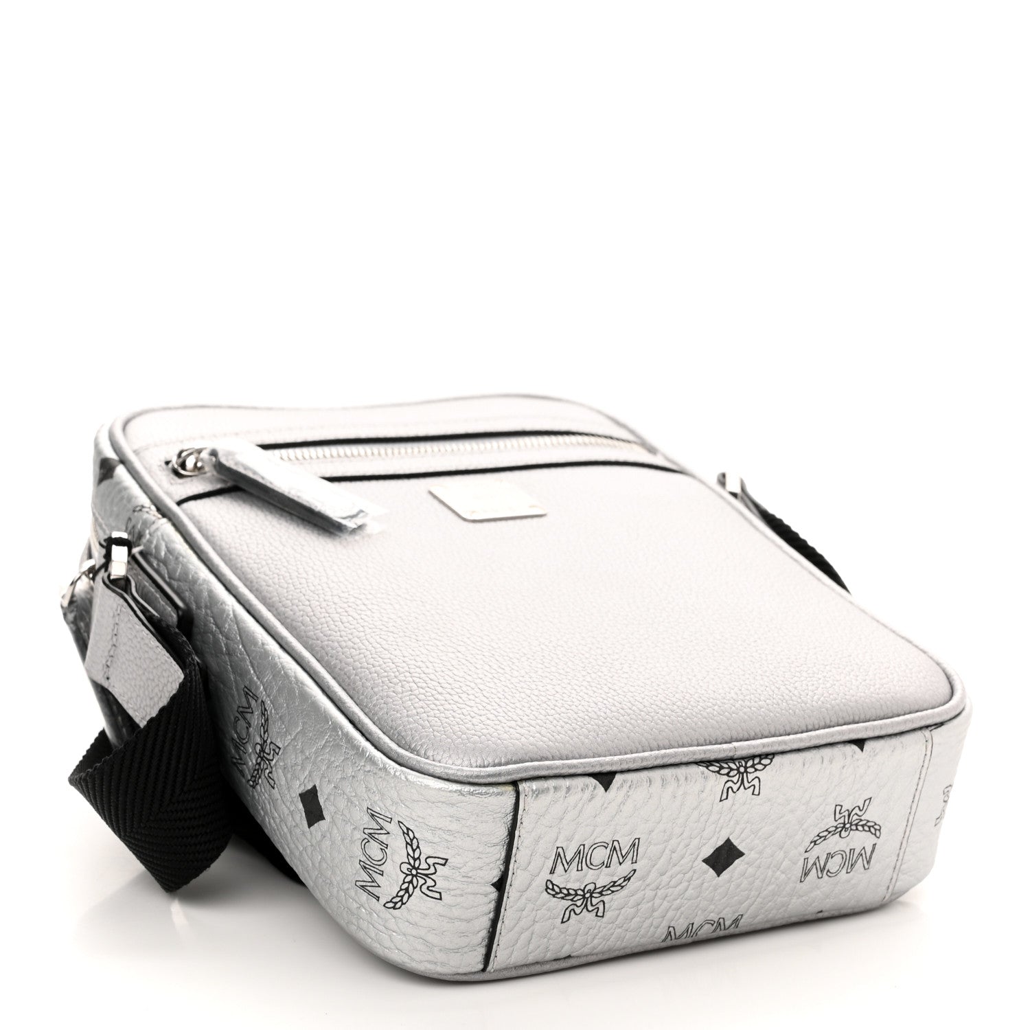 MCM Visetos Klassik Mini Crossbody Bag Silver 4 of 9