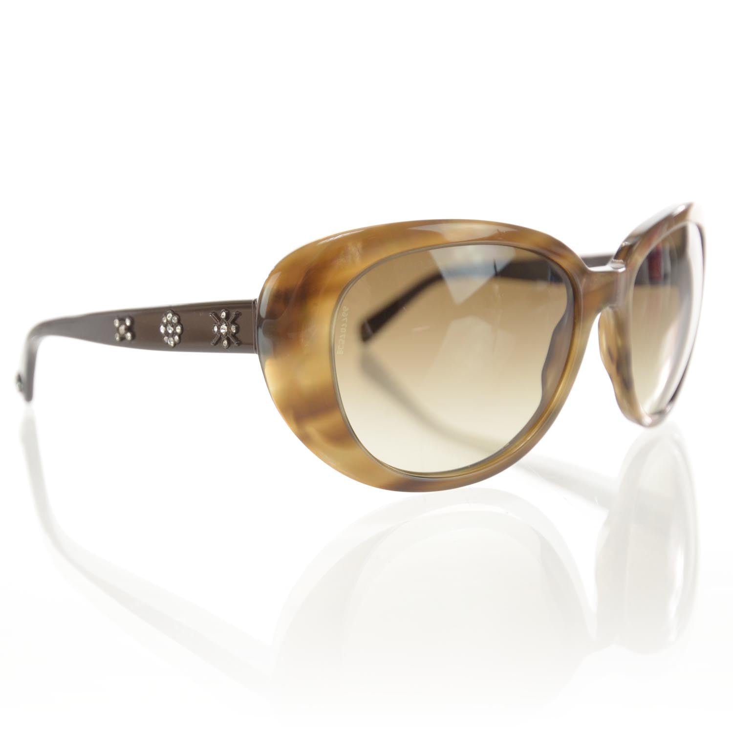Chanel Tortoise Shell Crystal CC Sunglasses 5151 1 of 6
