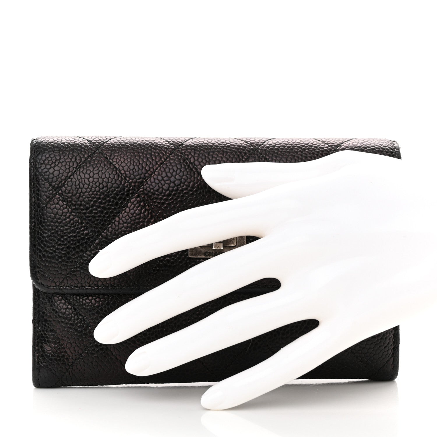 Chanel Caviar Quilted Reissue Flap Card Holder Black 2 of 10