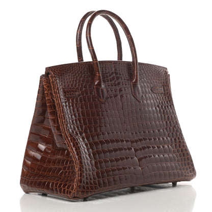 Hermes Shiny Porosus Birkin 35 Miel 3 of 34