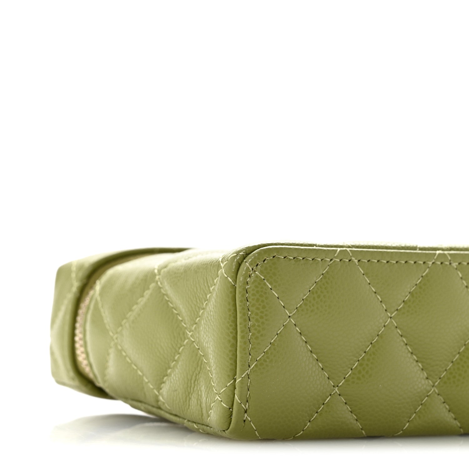 Chanel Caviar Quilted Top Handle Slim Vanity With Chain Khaki 9 of 13