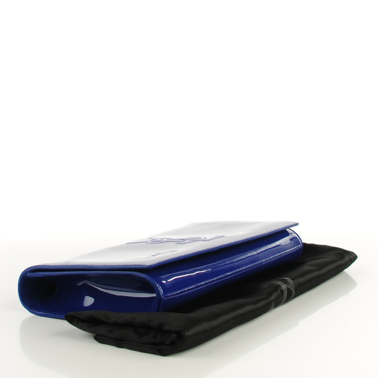 Saint Laurent Patent Large Belle De Jour Clutch Royal Blue 4 of 7