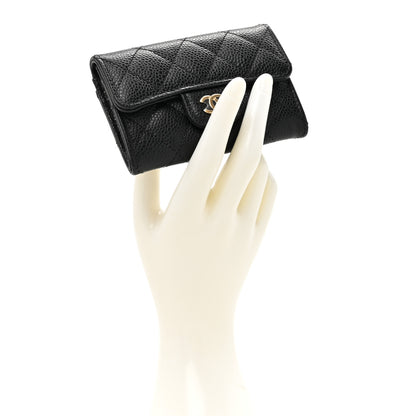 Chanel Caviar Quilted Flap Card Holder Wallet Black 2 of 9
