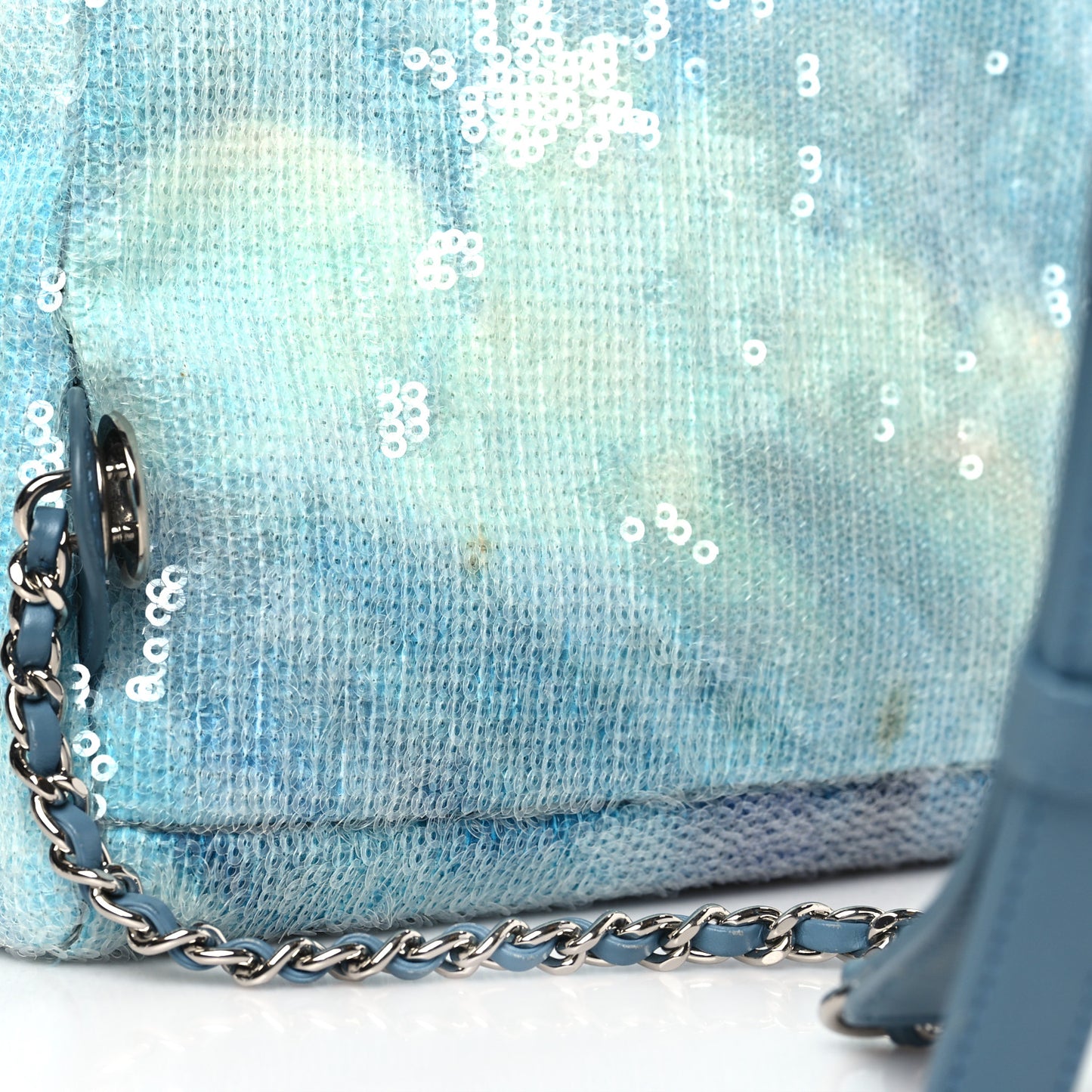 Sequin Tri-color Waterfall Backpack Light Blue
