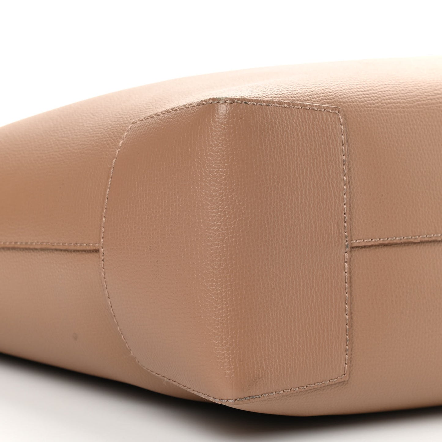 Calfskin TB Motif Embossed Medium Tote Camel