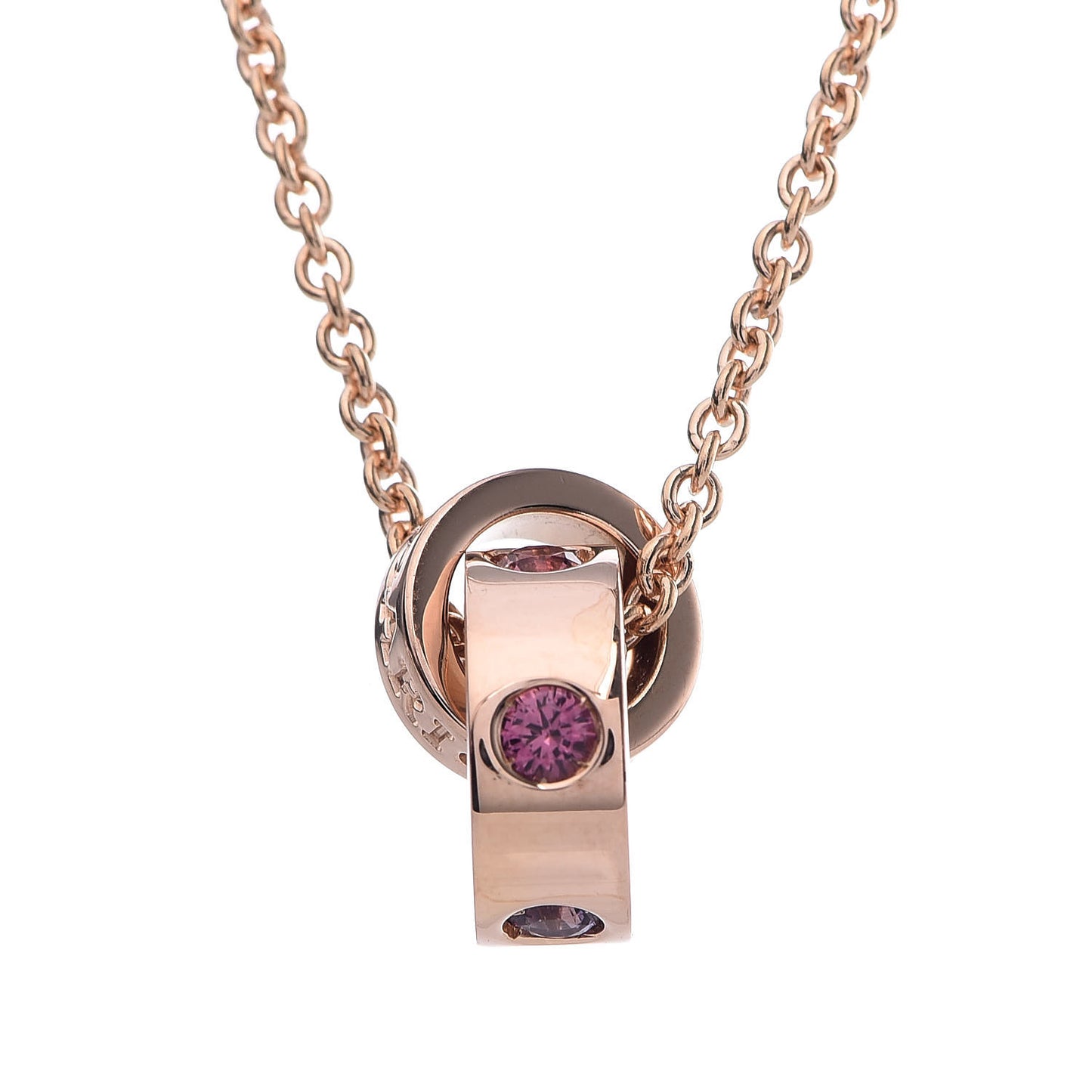 18K Rose Gold Amethyst Pink Tourmaline BVLGARI BVLGARI Pendant Necklace