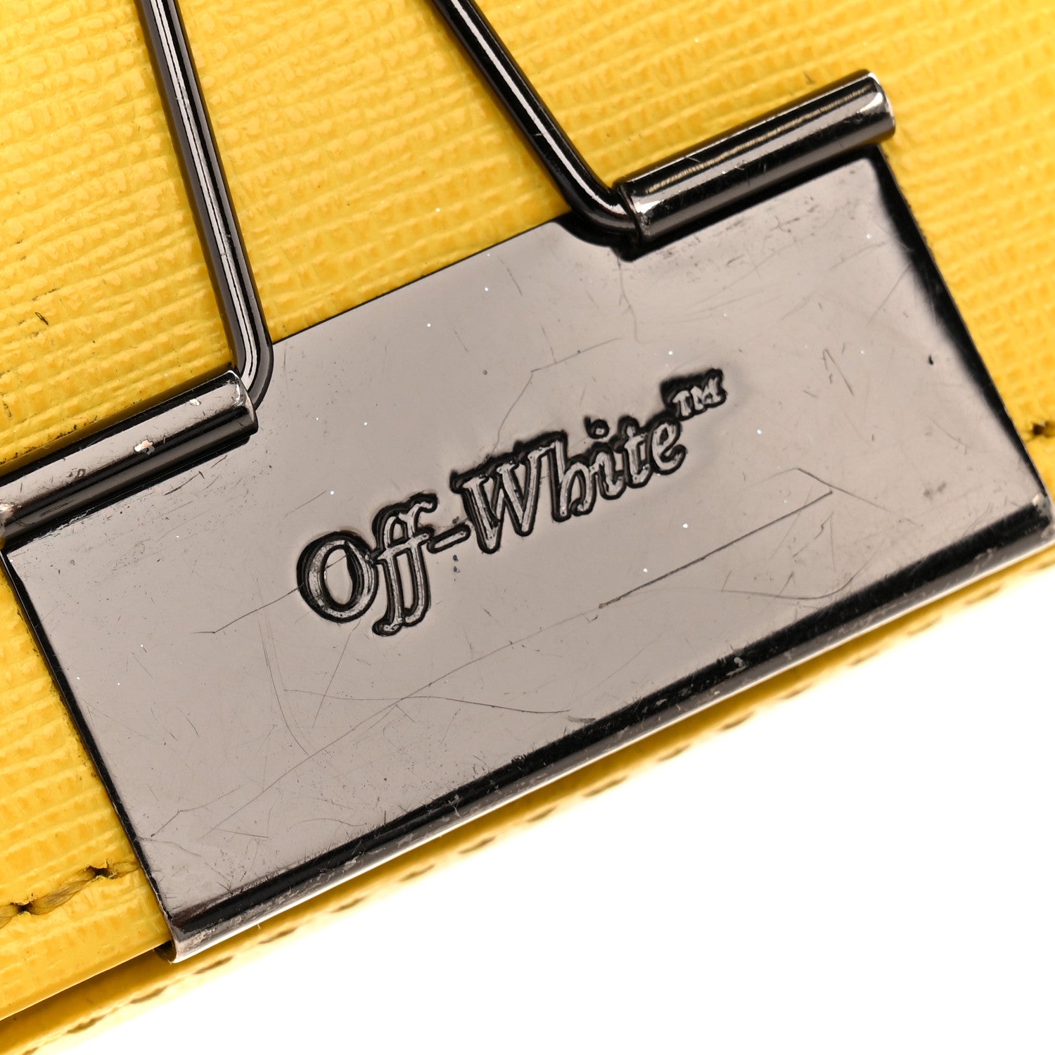 Off-White Calfskin Mini Binder Clip Bag Yellow 15 of 15