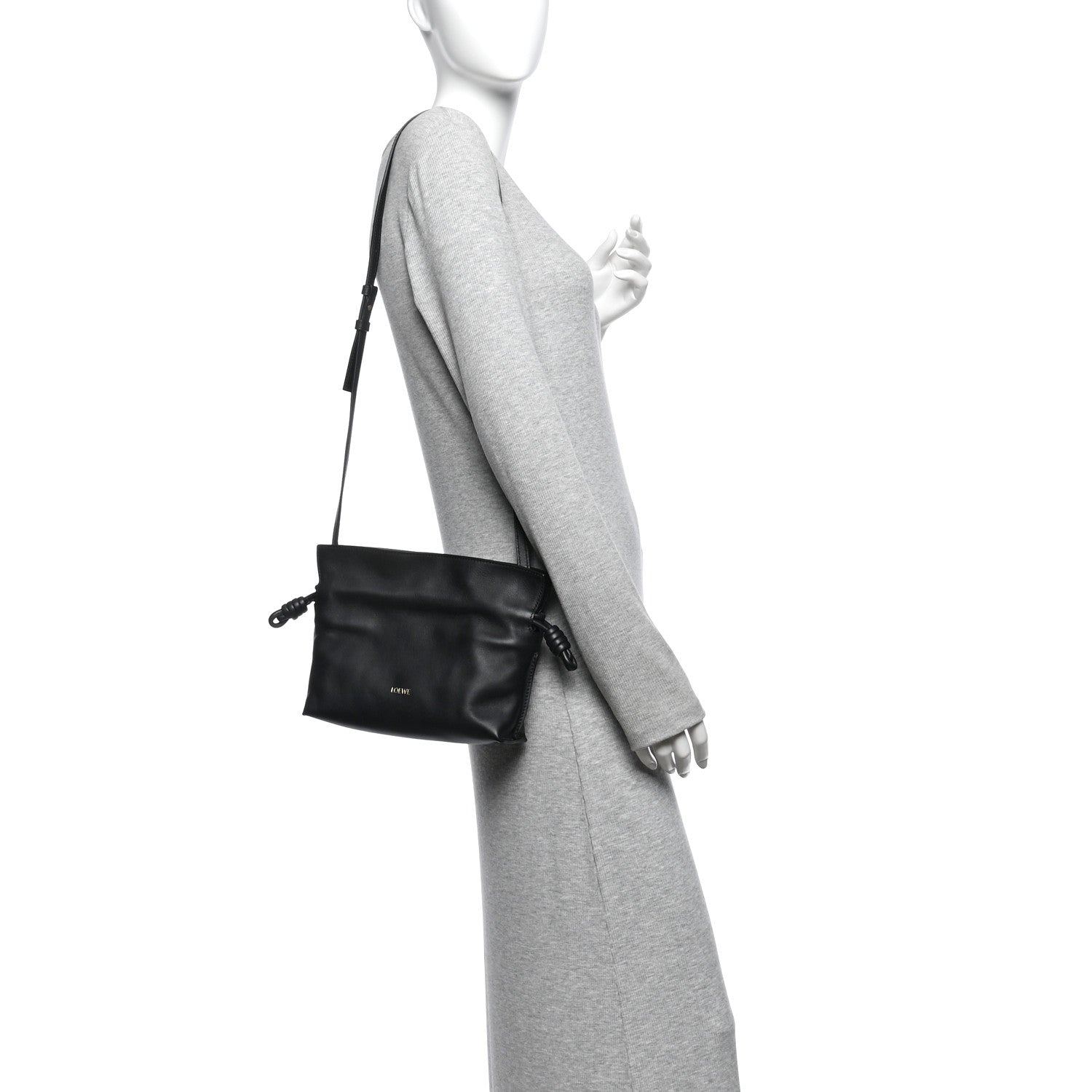 Loewe Calfskin Mini Flamenco Knot Clutch Black 2 of 9