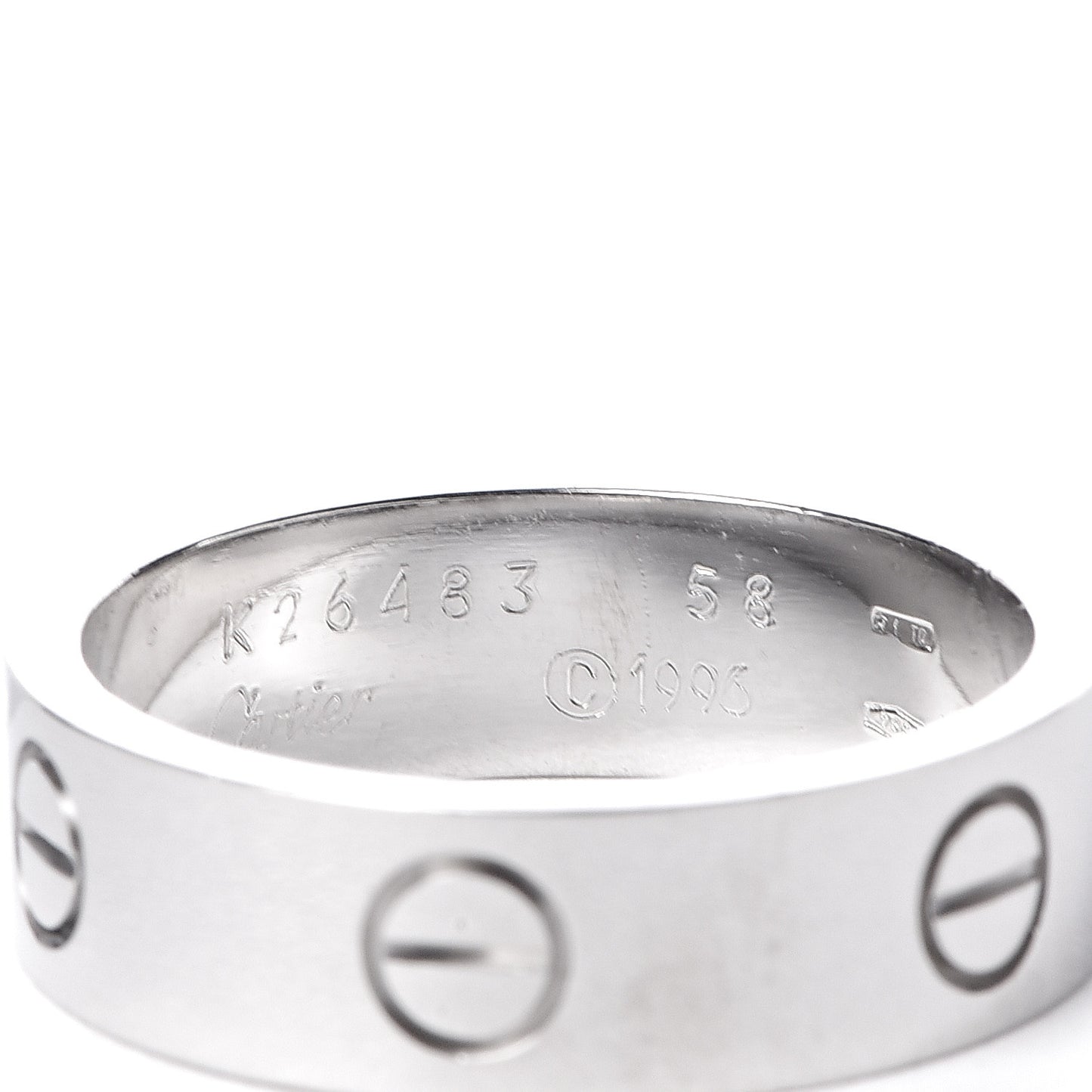 18K White Gold 5.5mm LOVE Ring 58 8.25