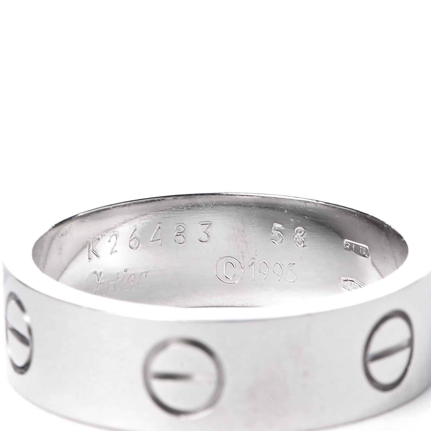 Cartier 18K White Gold 5.5mm LOVE Ring 58 8.25 4 of 4