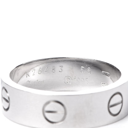 Cartier 18K White Gold 5.5mm LOVE Ring 58 8.25 4 of 4