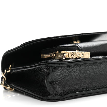 Chanel Caviar Quilted Business Affinity Clutch With Chain Black 10 of 12