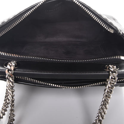 Fendi Shiny Nappa Trapuntata Chain Small DotCom Click Chain Satchel Black 6 of 9
