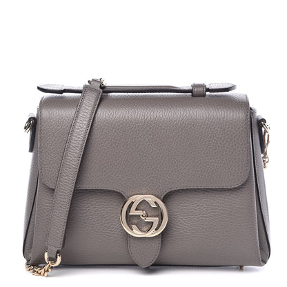 Gucci Dollar Calfskin Interlocking G Top Handle Shoulder Bag Loess 1 of 9