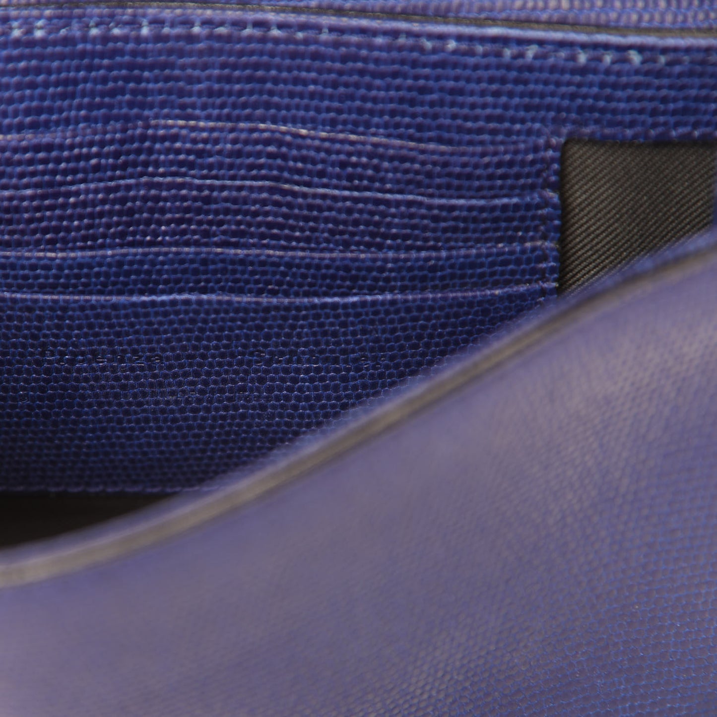 Calfskin Lizard Embossed PS11 Wallet With Strap Sapphire