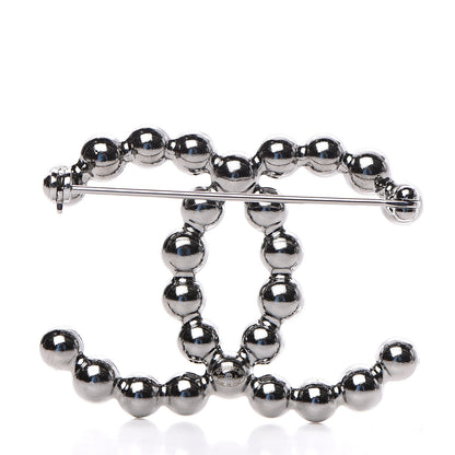 Chanel Pearl Crystal CC Brooch Silver 2 of 4