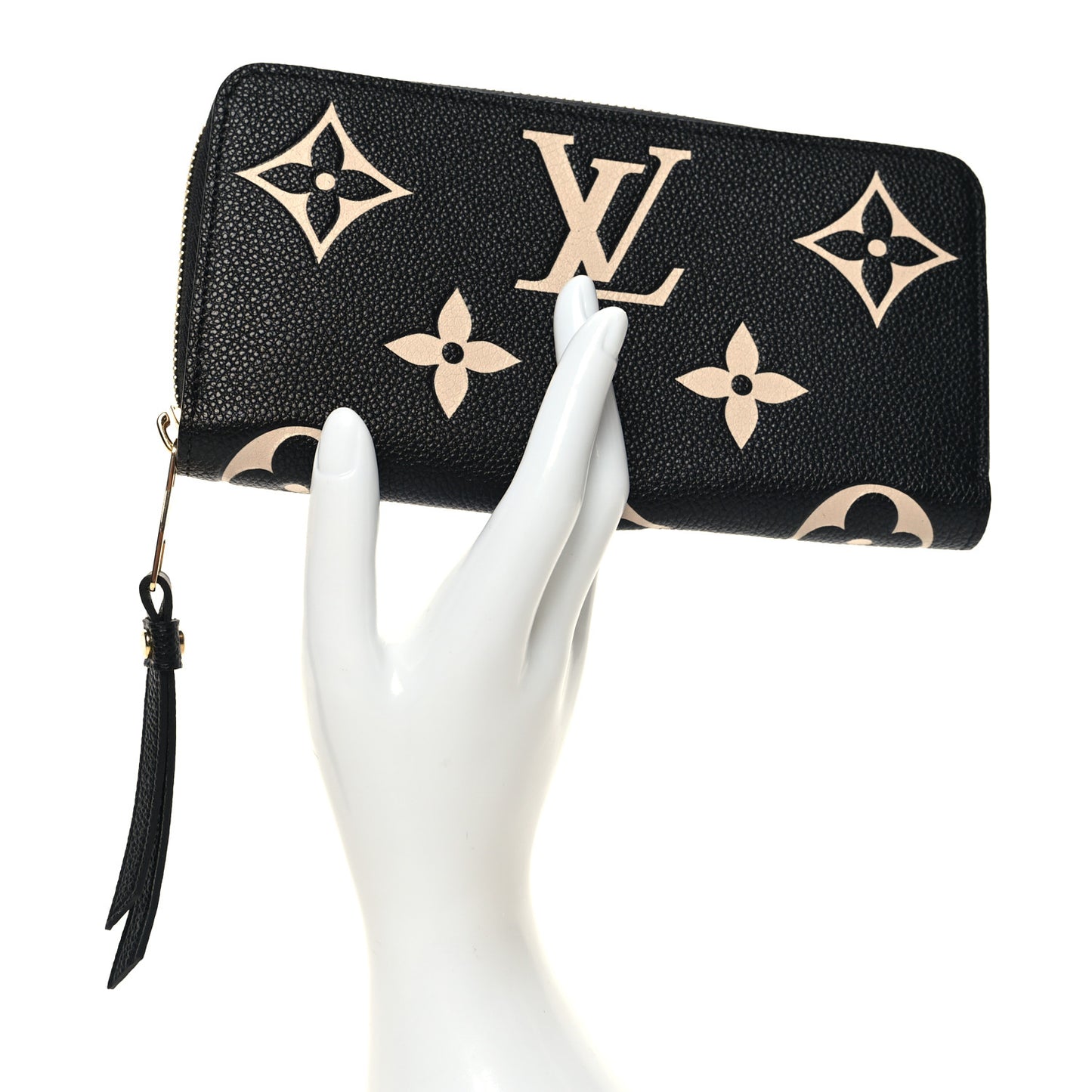 Empreinte Monogram Giant Clemence Wallet Black Beige