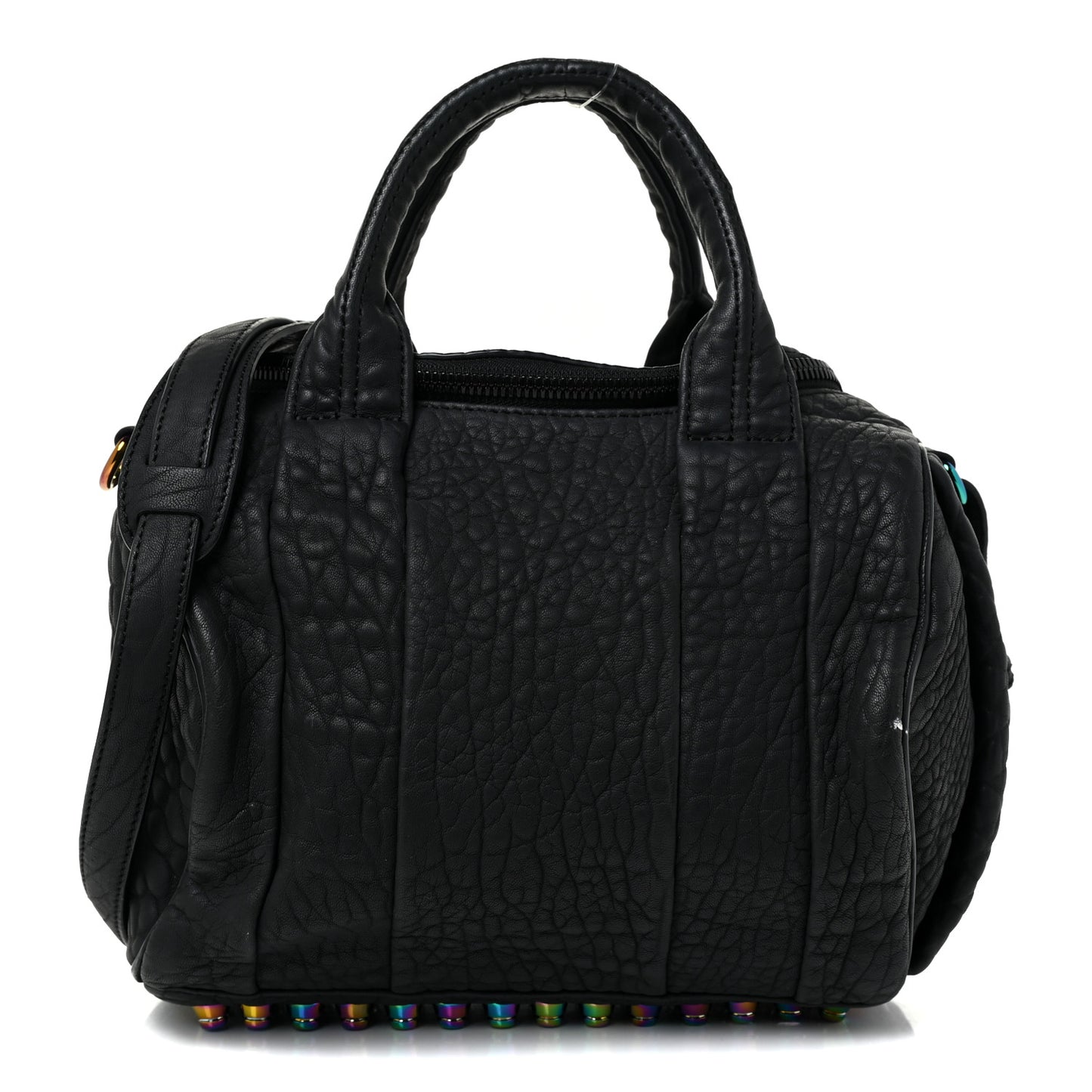 Pebbled Lambskin Rockie Black Iridescent Hardware