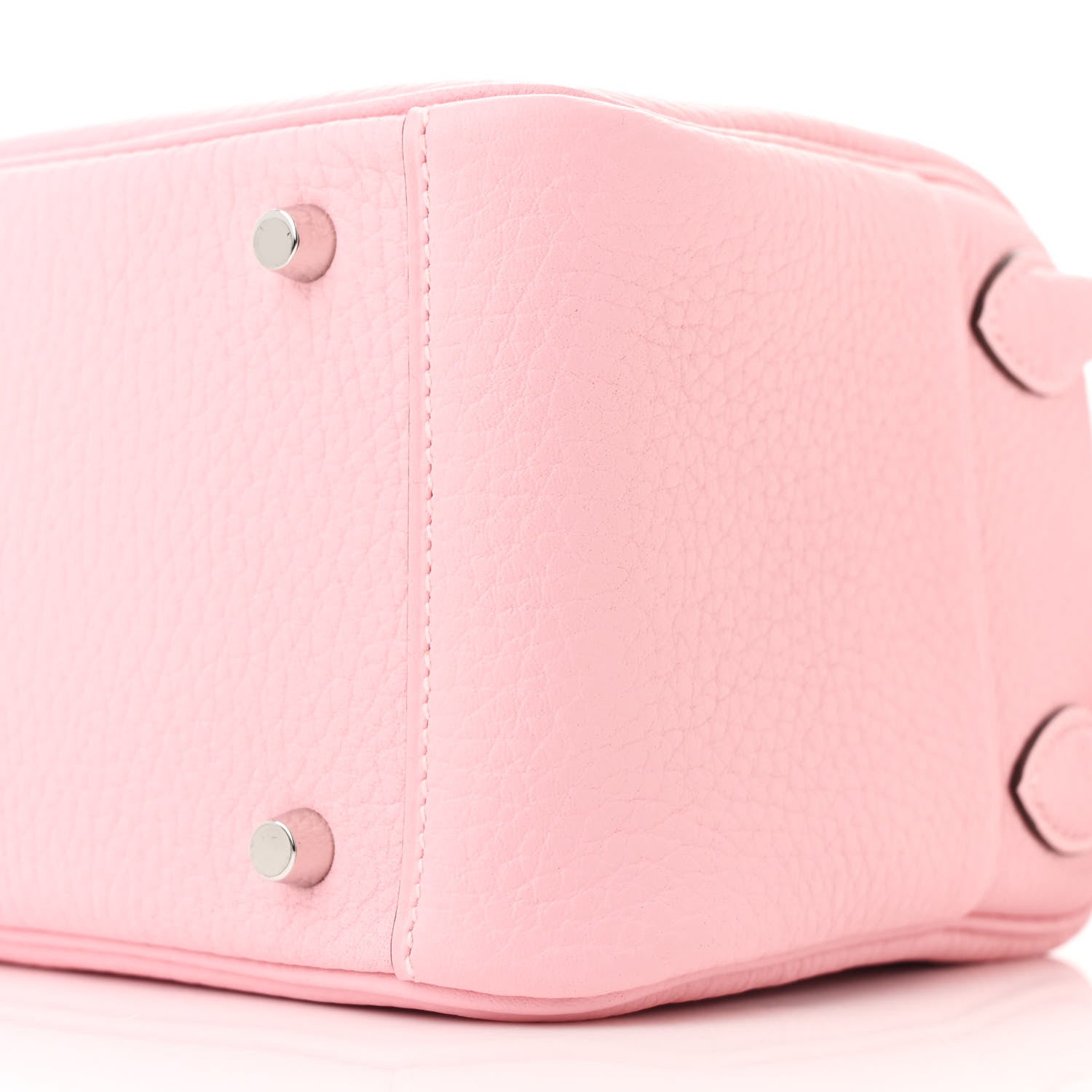 Hermes Taurillon Clemence Verso Mini Lindy 20 Rose Sakura Gris Perle 10 of 11