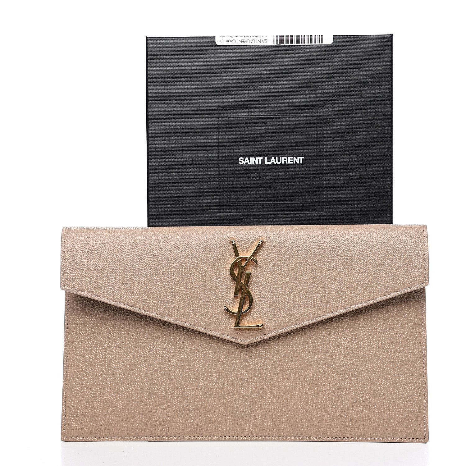 Saint Laurent Grain De Poudre Uptown Pouch Dark Beige 6 of 6