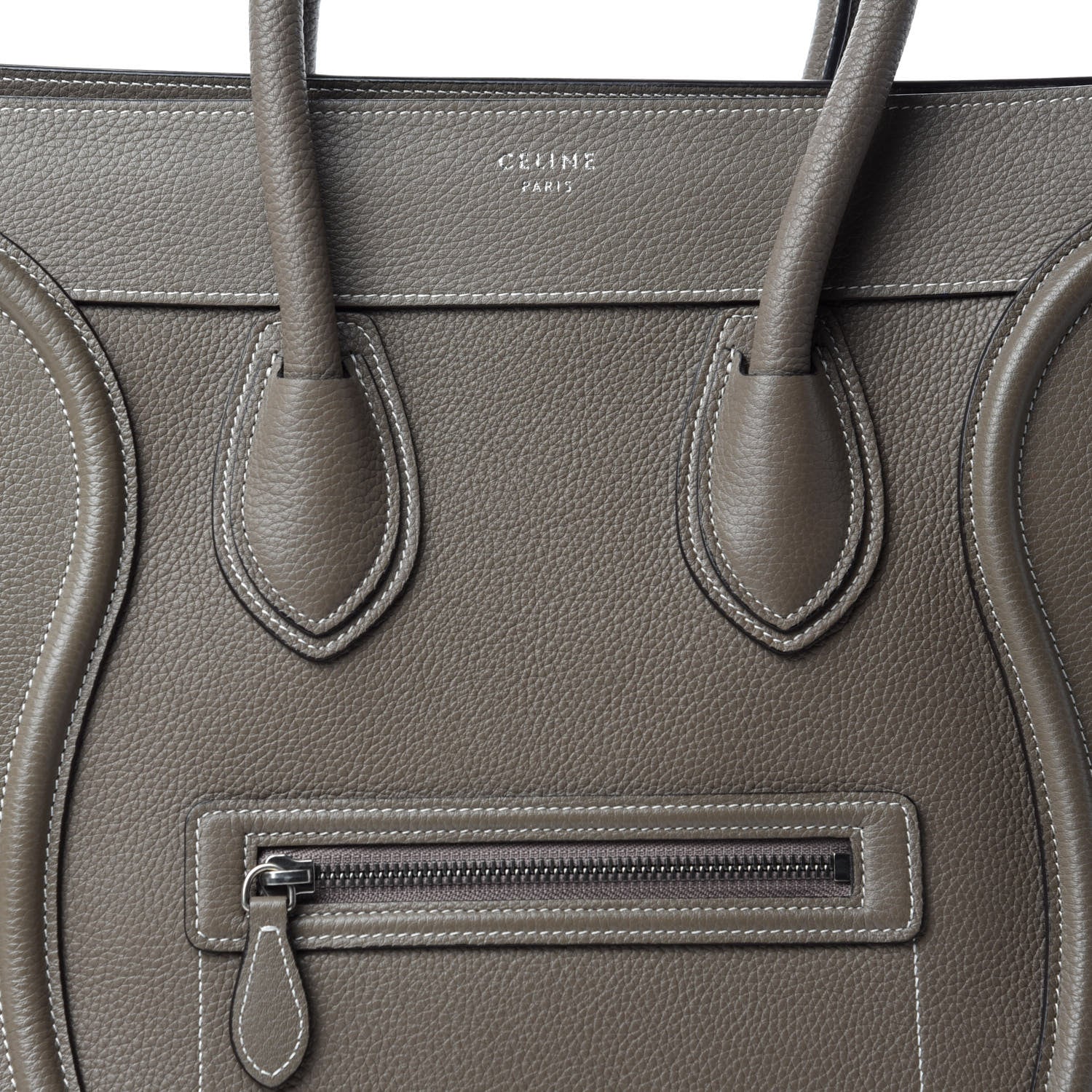 Celine Drummed Calfskin Mini Luggage Souris 12 of 12