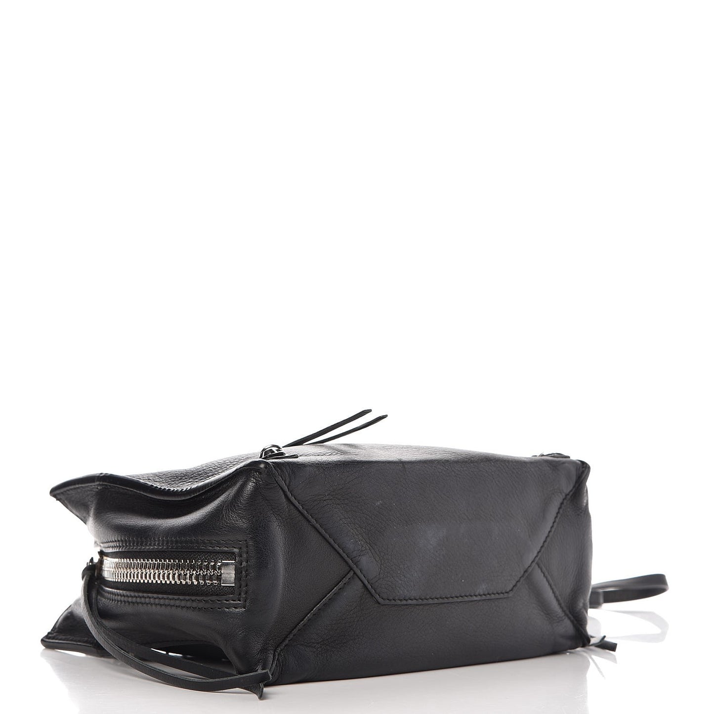 Calfskin Papier Mini A4 Zip Around Tote Black