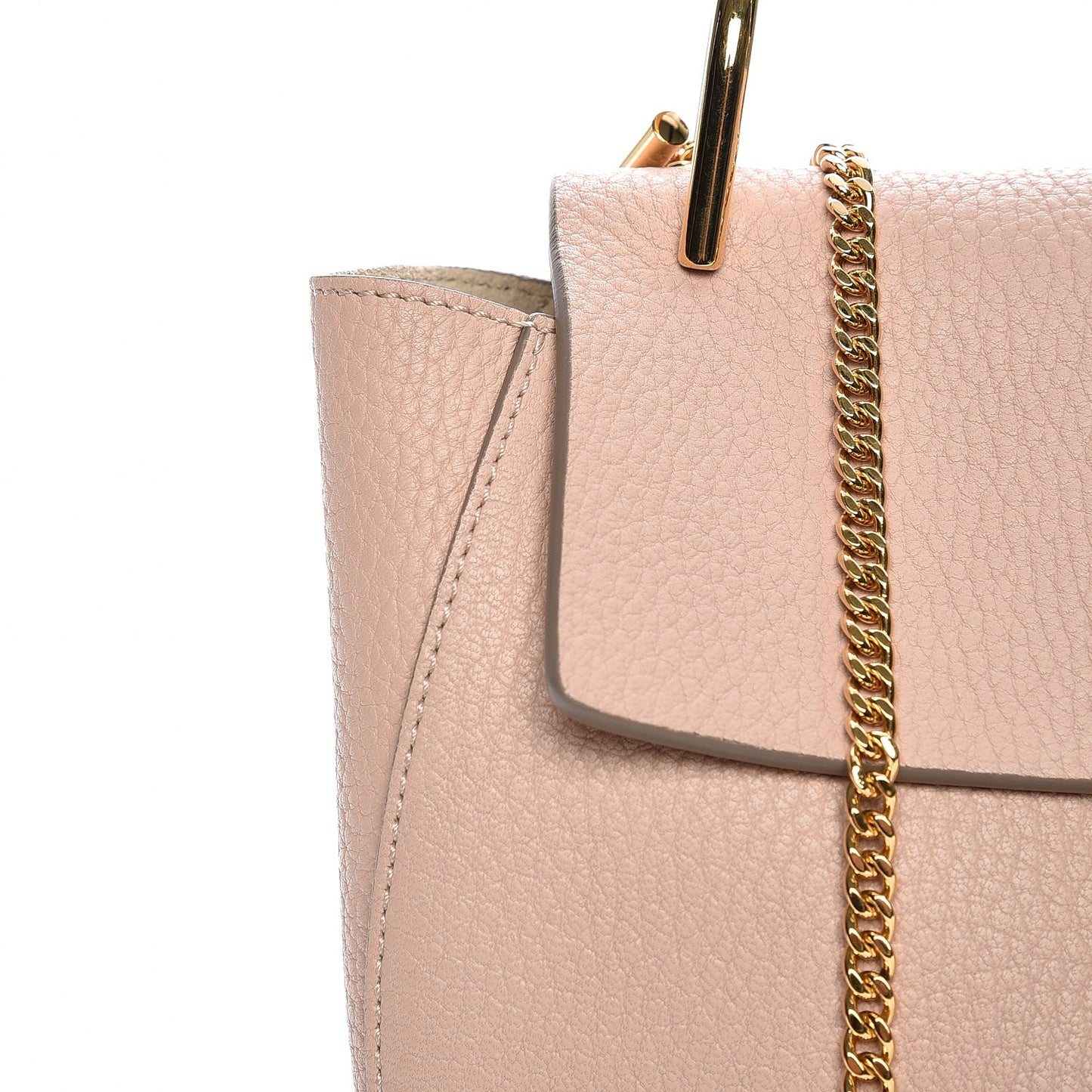 Grained Lambskin Drew Shoulder Bag Cement Pink