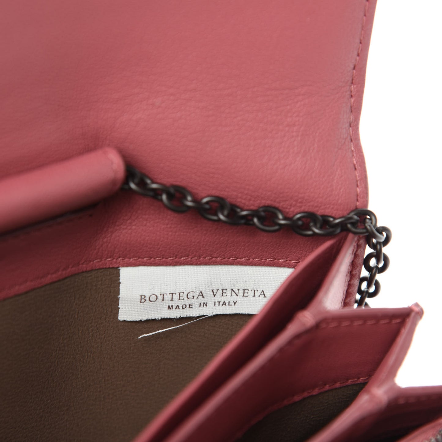 Nappa Intrecciato Continental Wallet on Chain Rose Pink
