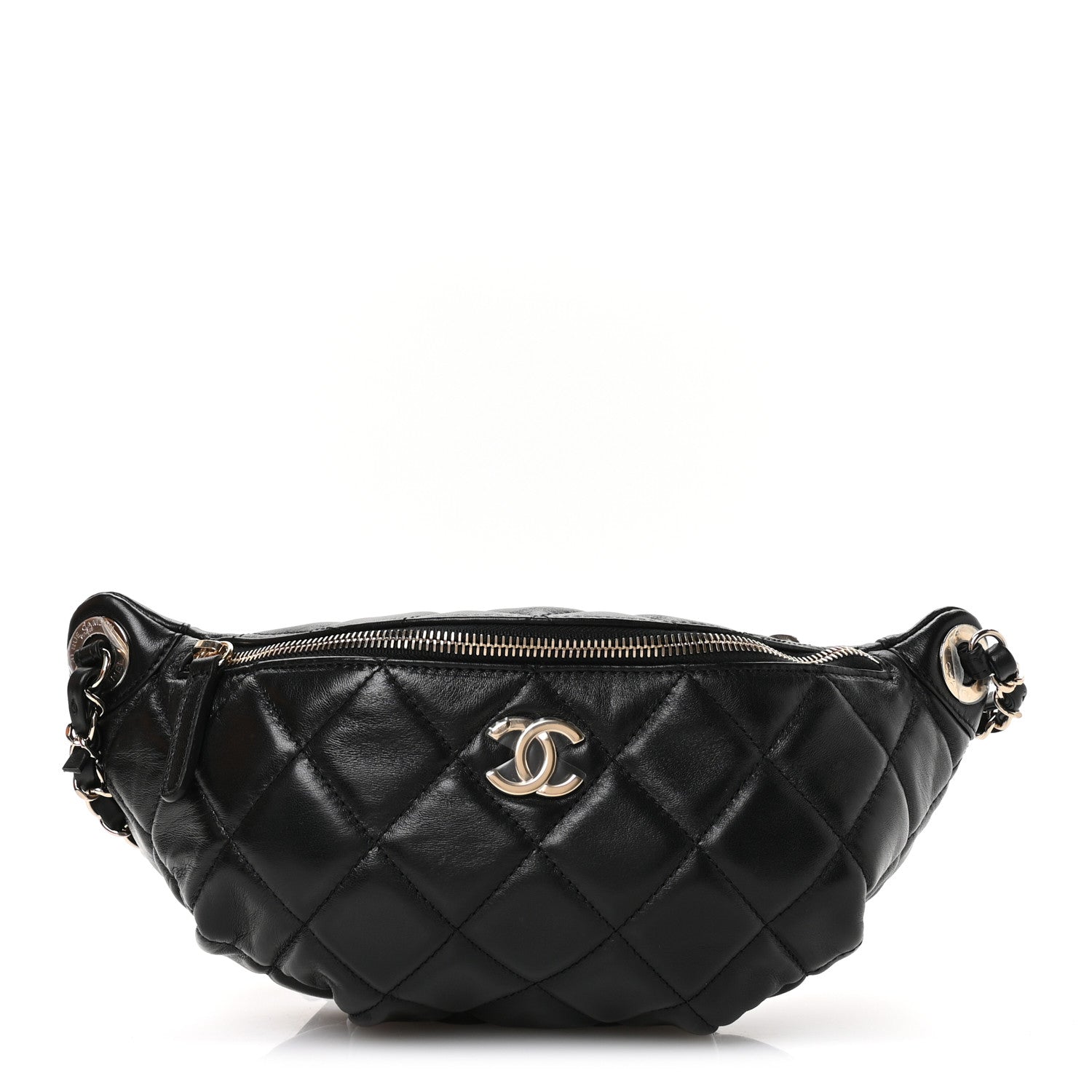 Chanel Lambskin Quilted Waist Bag Fanny Pack Black 1 of 11