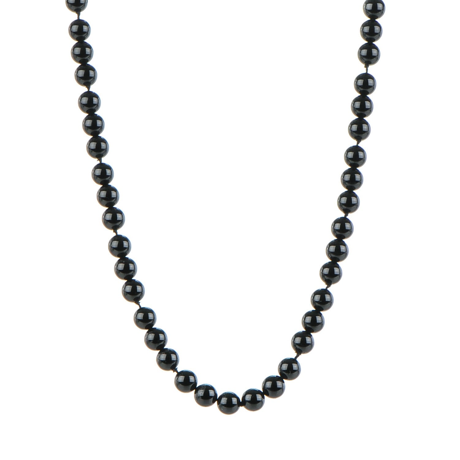 Tiffany Sterling Silver Black Onyx Bead Toggle Necklace 1 of 5