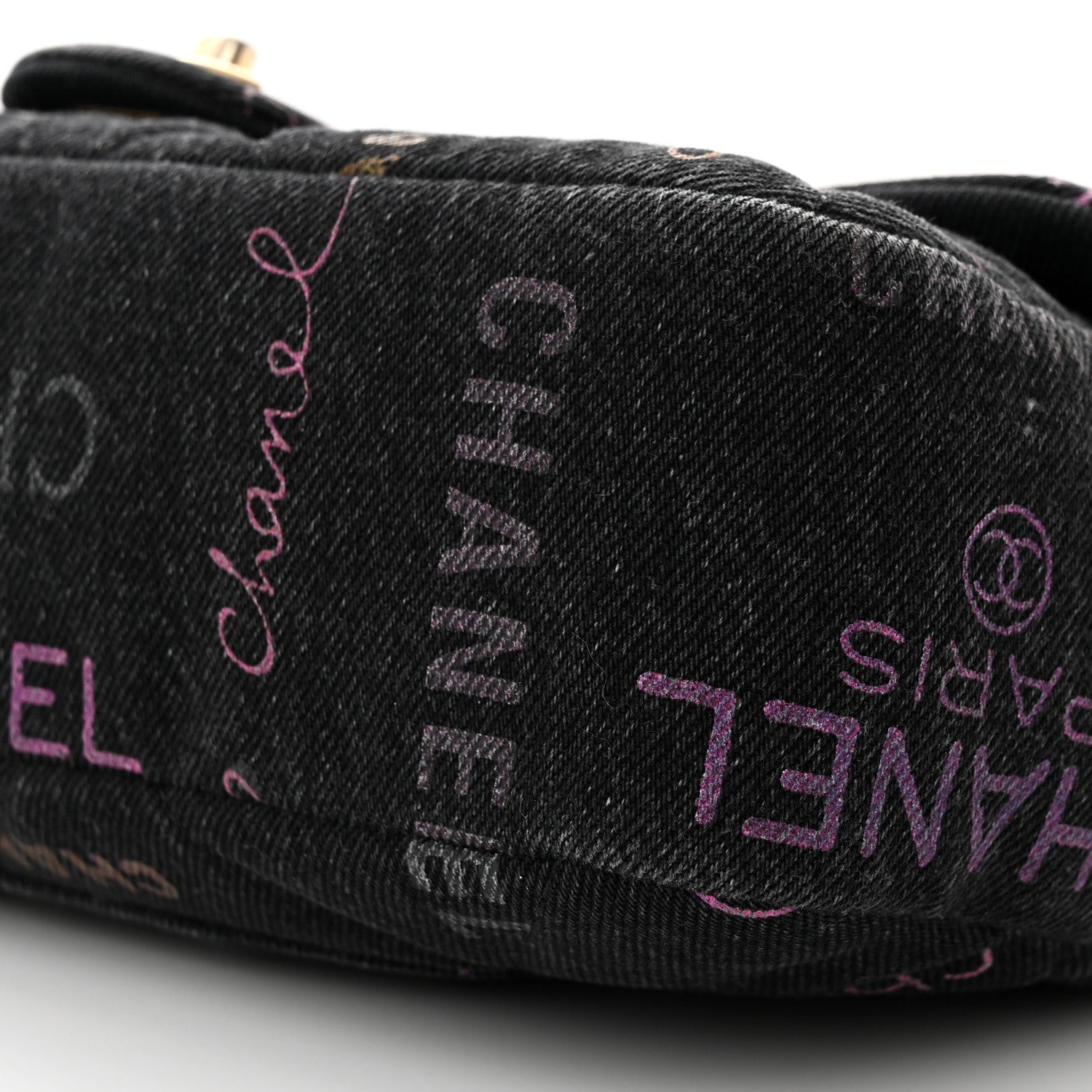 Chanel Denim Quilted Denim Mood Large Flap Black Multicolor 10 of 12