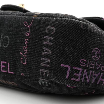 Chanel Denim Quilted Denim Mood Large Flap Black Multicolor 10 of 12