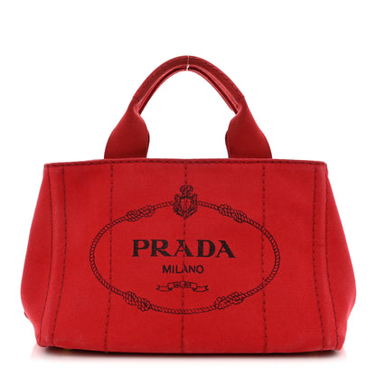 Prada Canapa Small Logo Tote Rosso 1 of 12