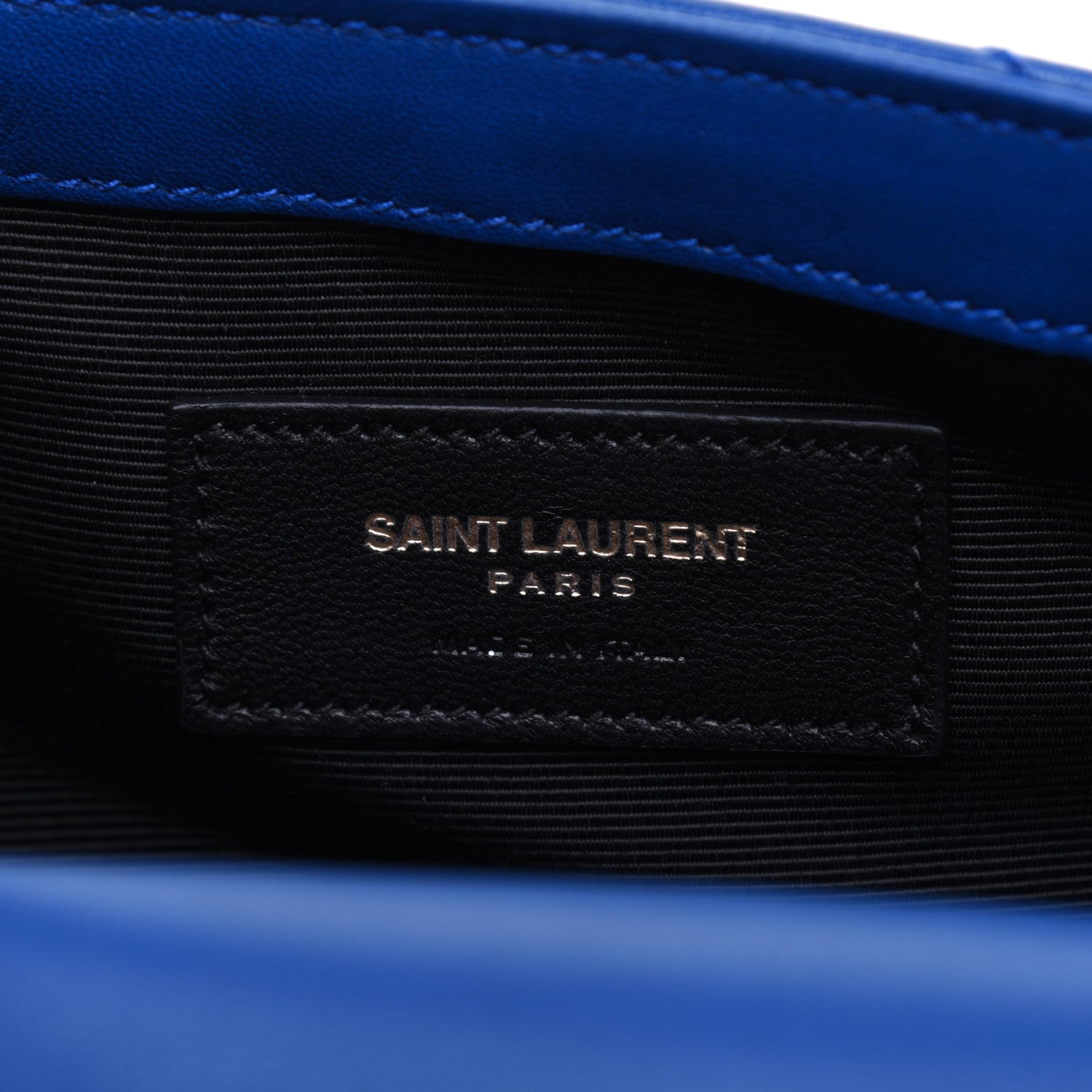 Saint Laurent Sheepskin Matelasse Chevron Monogram Classic Baby Chain Bag Blue Majorelle 8 of 17