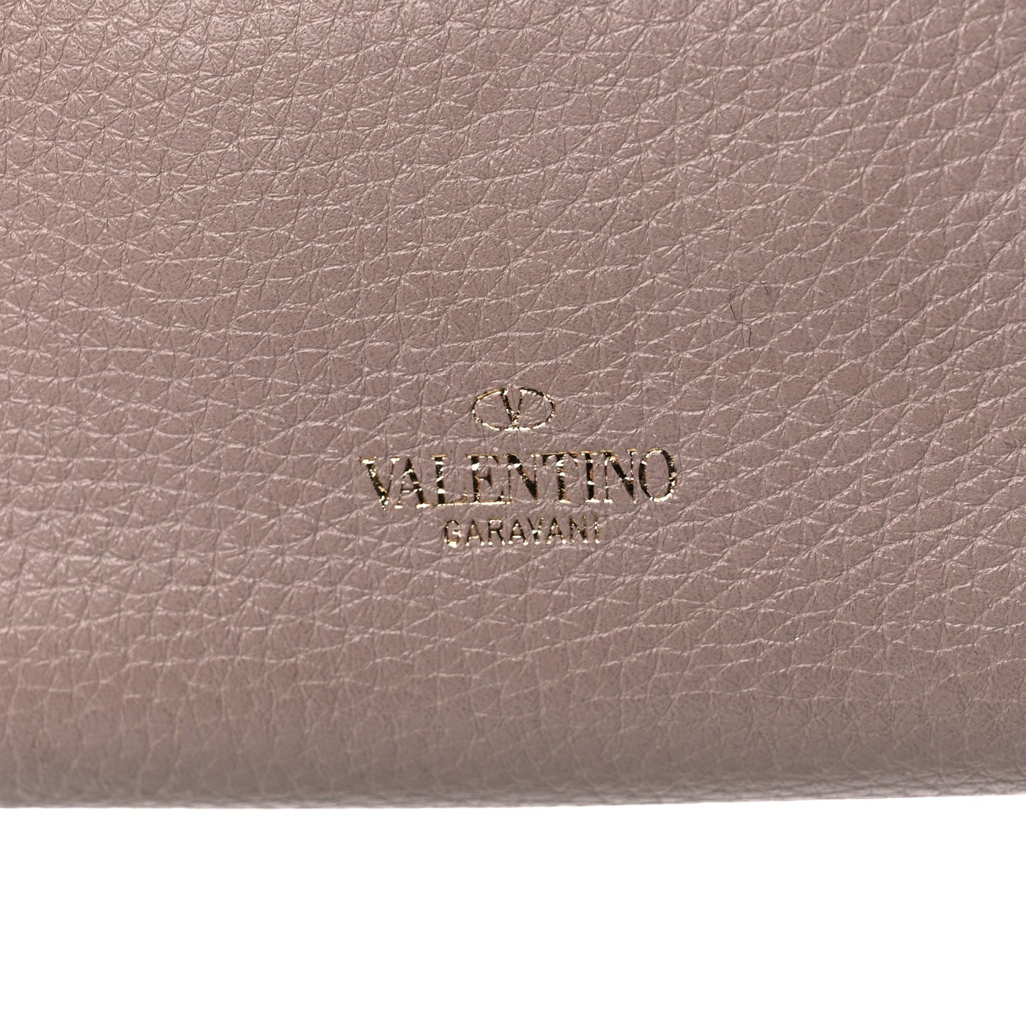 Grainy Calfskin Rockstud Double Flap Crossbody Bag Poudre