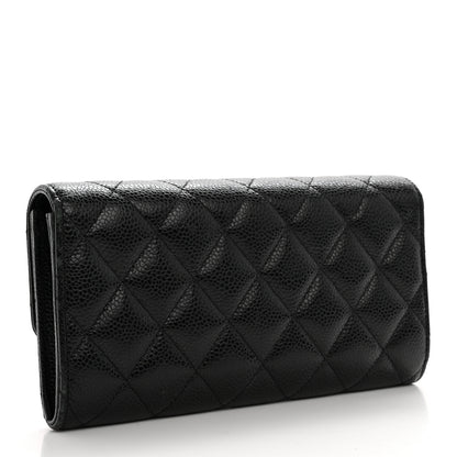 Chanel Caviar Quilted Large Gusset Flap Wallet Black 3 of 11