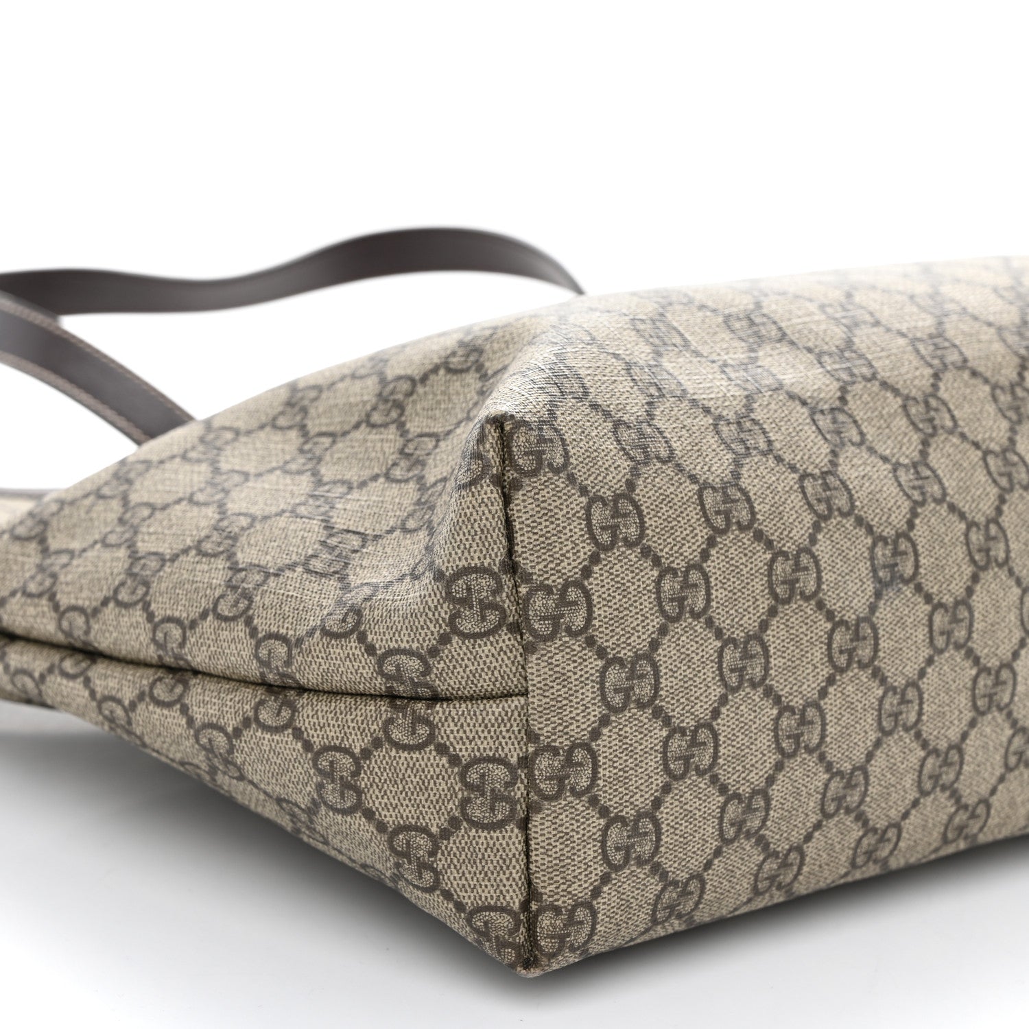 Gucci GG Supreme Monogram Medium Zippered Shopping Tote Dark Brown 9 of 10