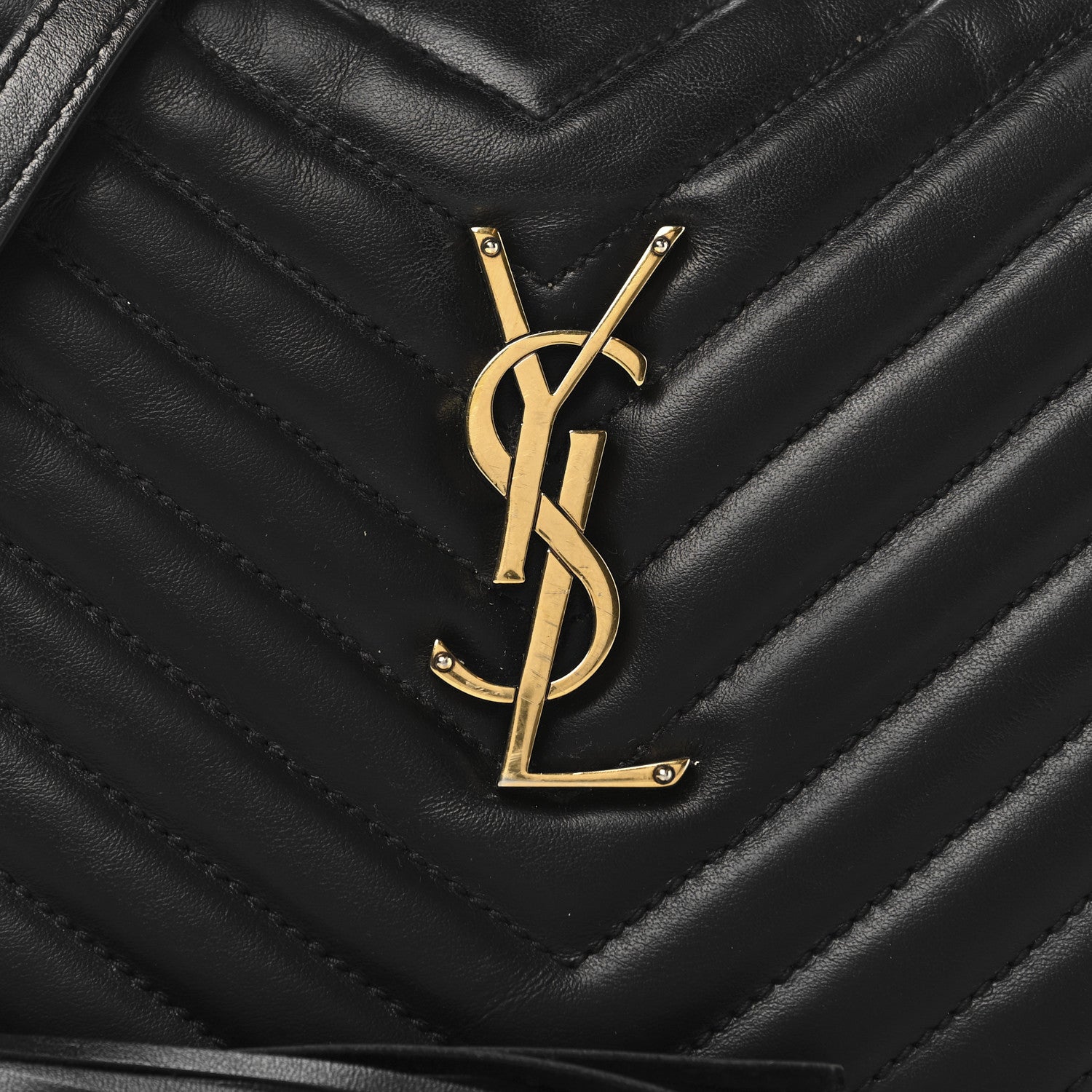 Saint Laurent Calfskin Matelasse Monogram Lou Camera Bag Black 8 of 13