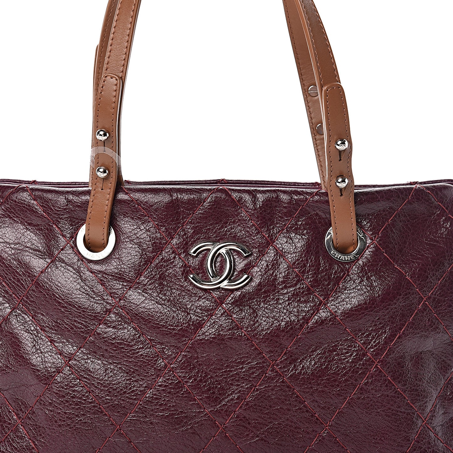 Glazed Calfskin On the Road Zip Tote Plum