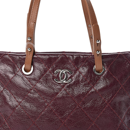 Chanel Glazed Calfskin On the Road Zip Tote Plum 10 of 10