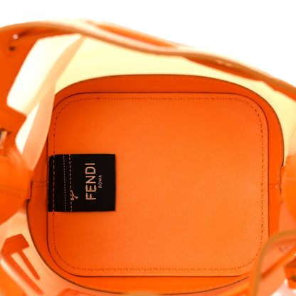 Fendi Mesh Vitello King F is Fendi Logo Embroidered Mini Mon Tresor Bucket Bag Aranciata Clementime 5 of 8