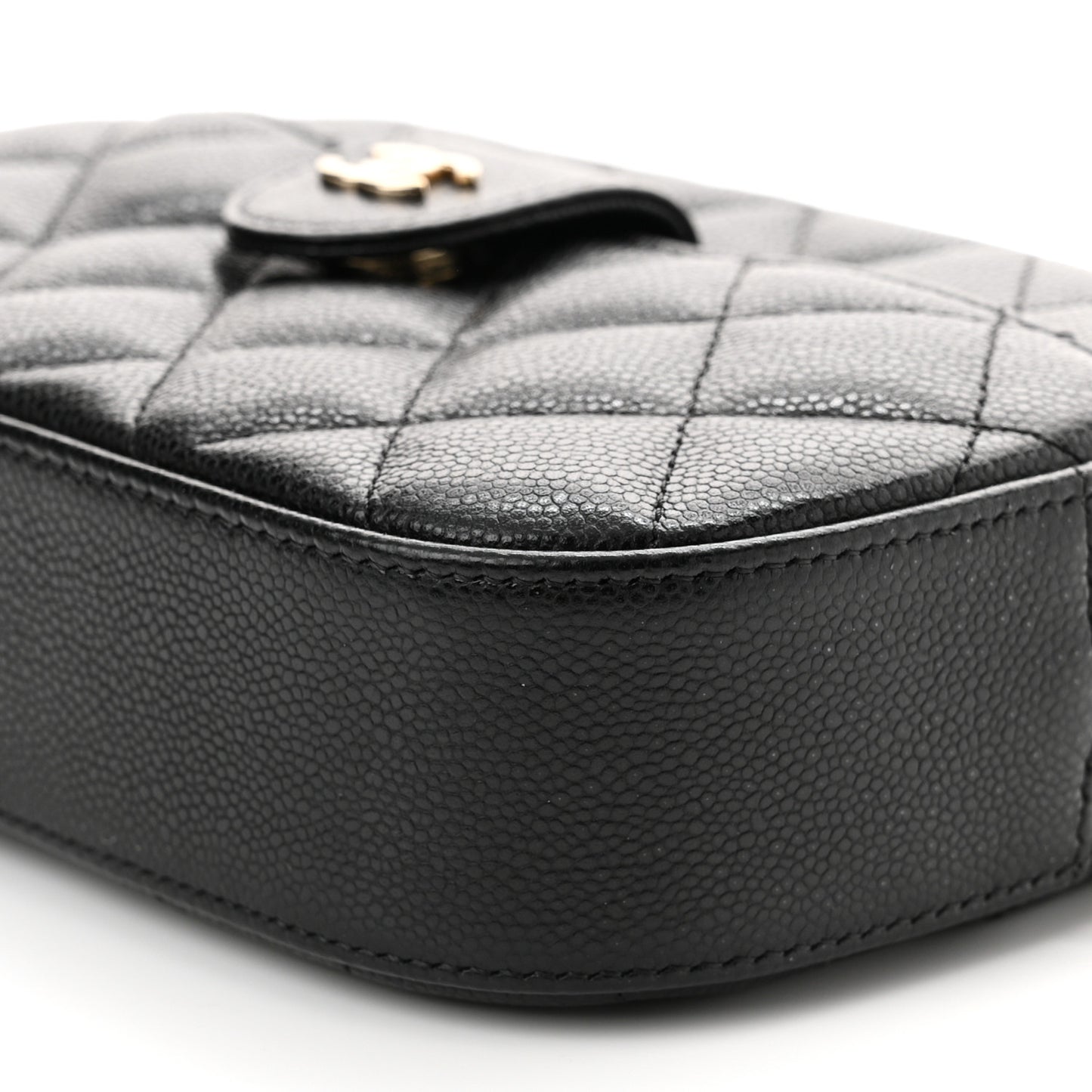 Caviar Quilted Chain Camera Bag Black