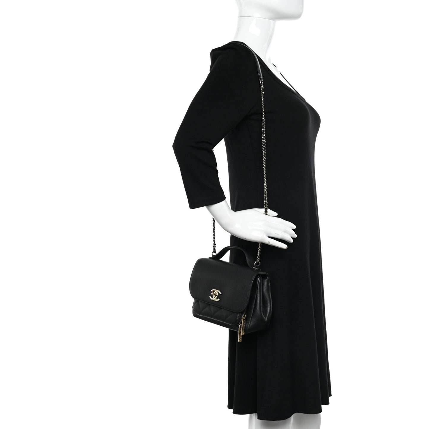 Caviar Quilted Small Business Affinity Flap Black